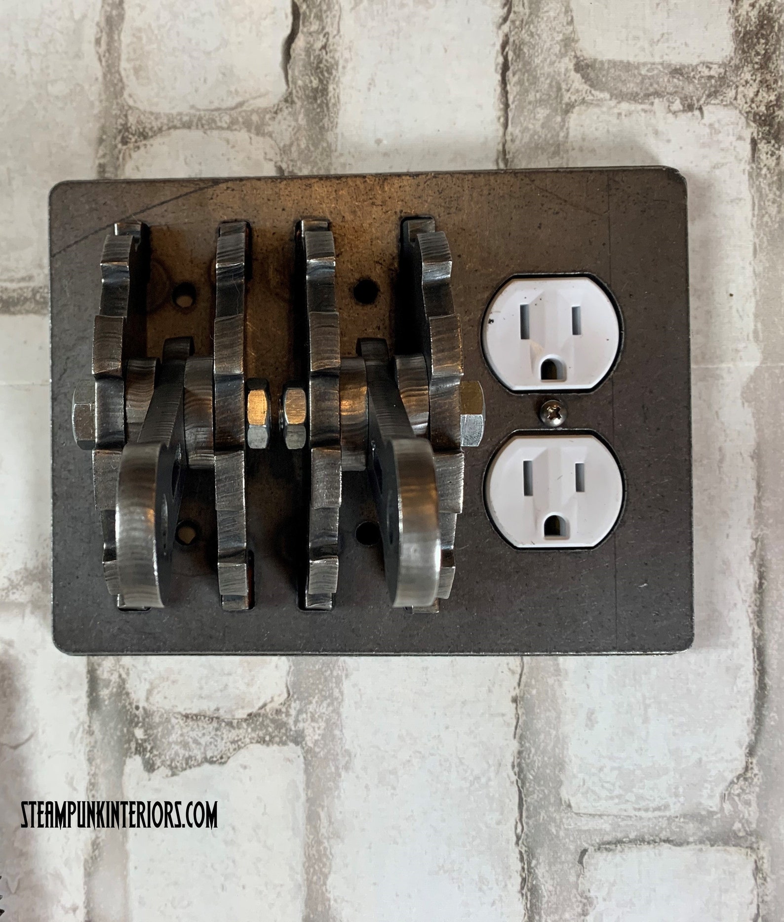 Gear Light Switch Cover with Lever and Outlet. Steampunk Etsy