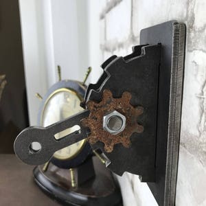Light Switch Cover with Rusty Gear / Steampunk Lighting / Urban Industrial Lighting / Toggle Light Switch / Gear Wall Plate / Game Room image 4