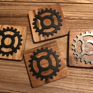 Gear Coasters / Steampunk Gear / Steel Coaster / Sprocket / Steel Gear / Man Cave / Industrial Gear / Christmas Gift / Steampunk Decor image 6