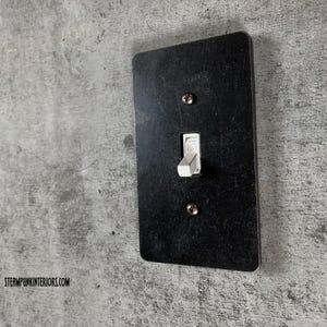 Steel Light Switch Cover / Toggle / Dimmer / Light Switch Plate / Industrial Lighting / Steampunk Lighting / Single / Double / Triple Light