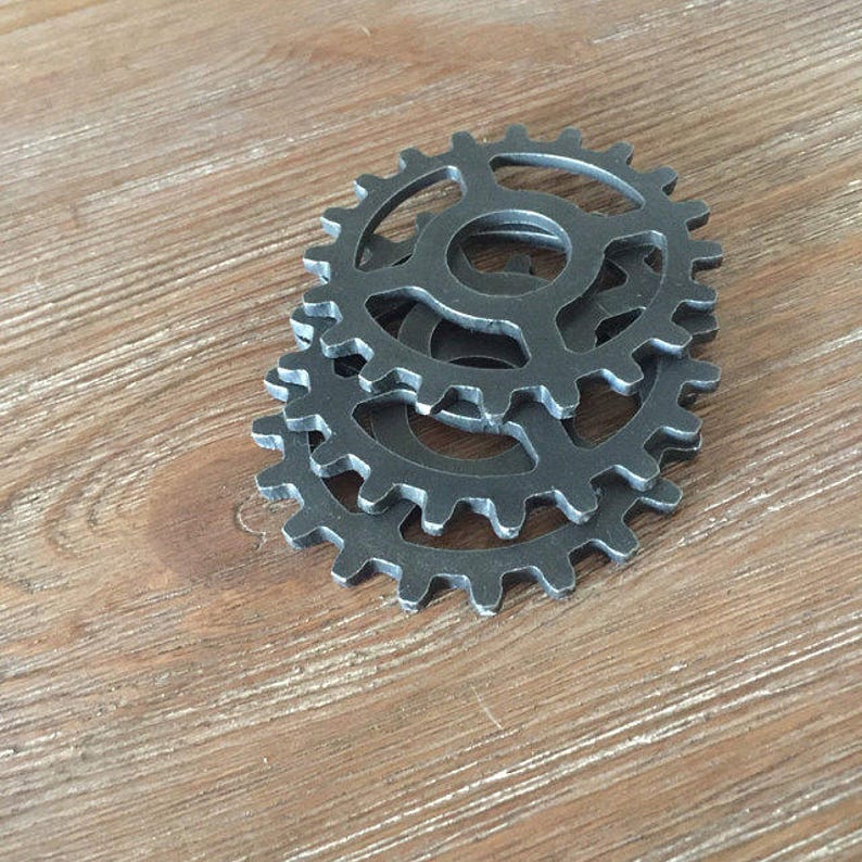 Gear Coasters / Steampunk Gear / Steel Coaster / Sprocket / Steel Gear / Man Cave / Industrial Gear / Christmas Gift / Steampunk Decor image 7