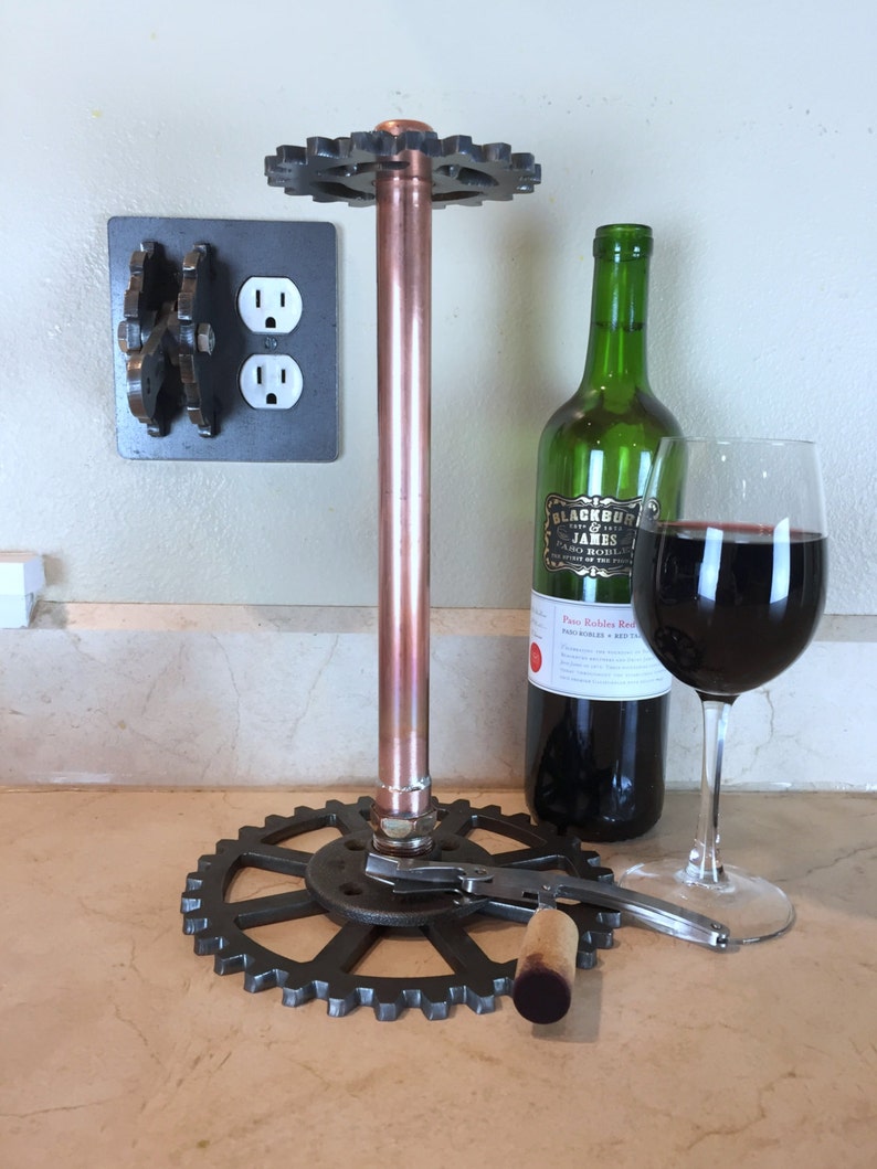 Paper Towel Holder / Industrial / Steampunk / Gear / Steel / Etsy