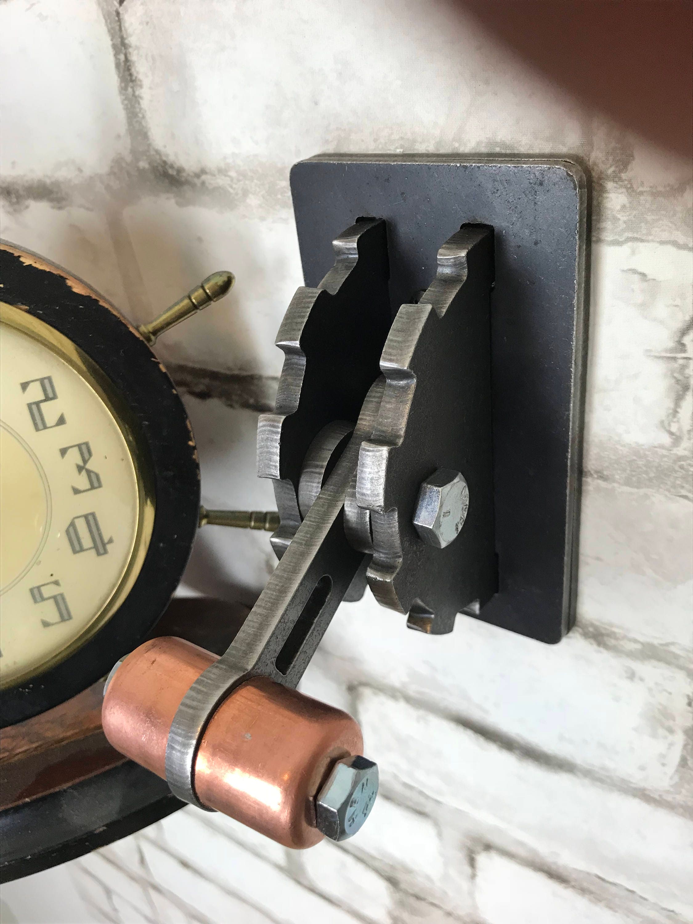 Steampunk Industrial Light Switch Cover with Lever and Copper Handle