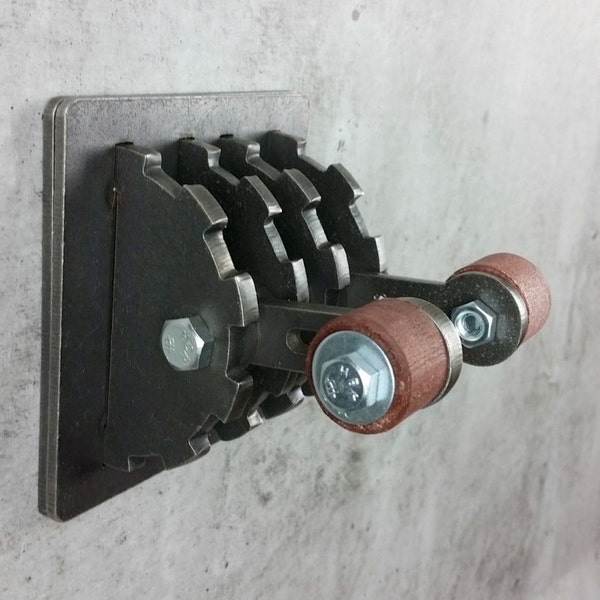 Industrial Steampunk Double Light Switch Plate with Wood Handles & Lever / Functional Metal Art / Unique Light / Gift for Him/ Man Cave