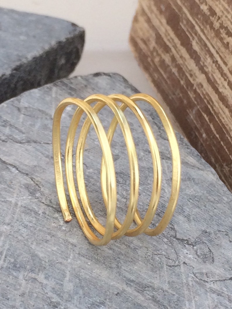 silver Stackable wire-wrapped ring gold or rose gold