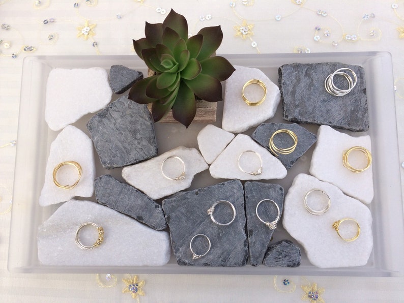 silver Stackable wire-wrapped ring gold or rose gold