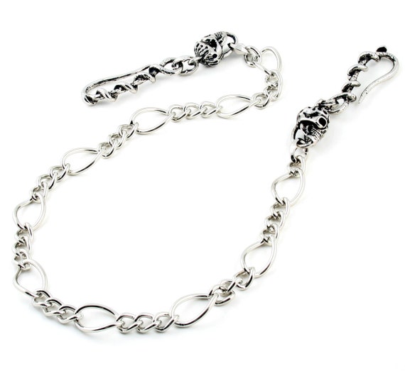 Simple Thick Biker Trucker Keychain Key Jean Wallet Chain CS124 Silver 19/"