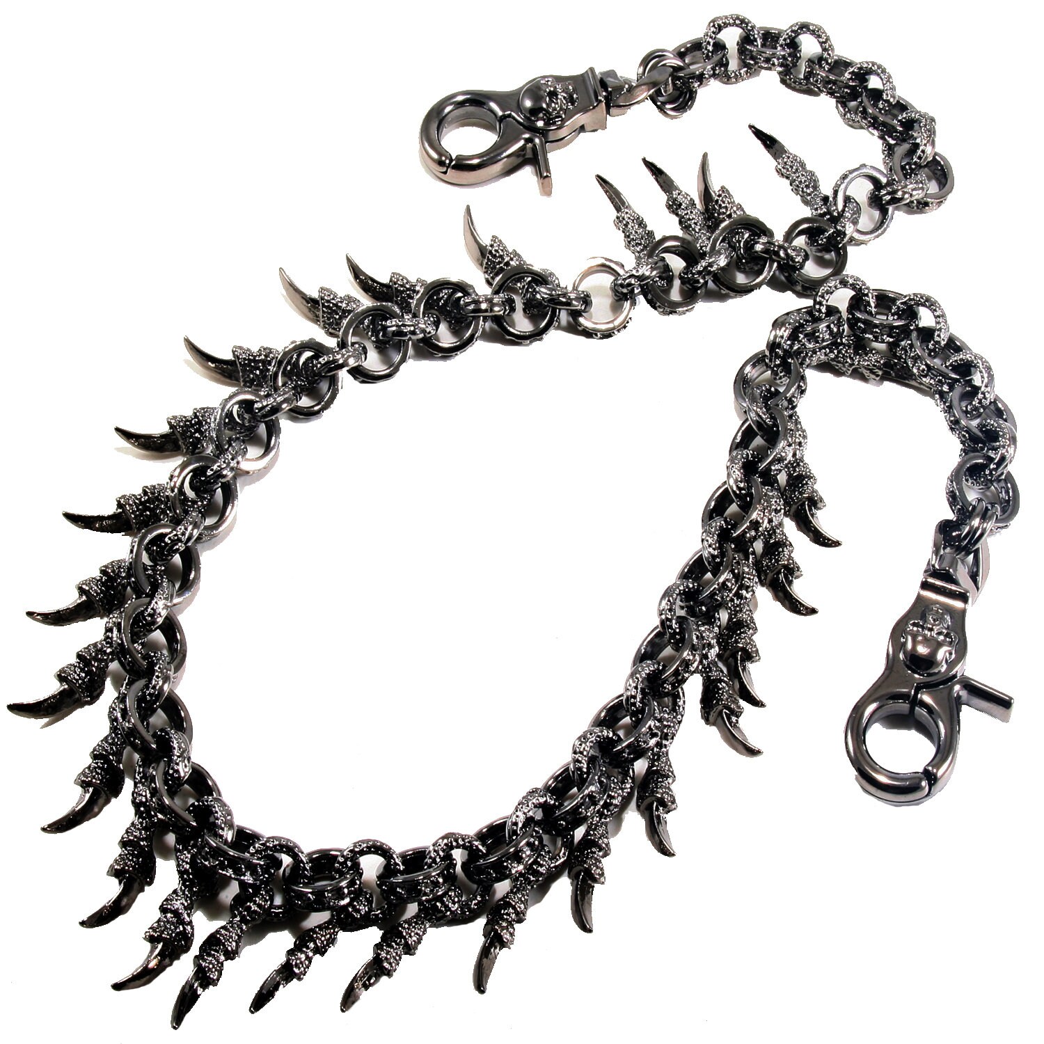 DoubleK Silver Skull Cross Biker Chain - 25.5
