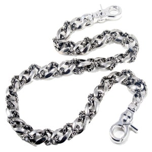 Double Wallet Chain, Hand Braided Leather, Men's Leather Wallet