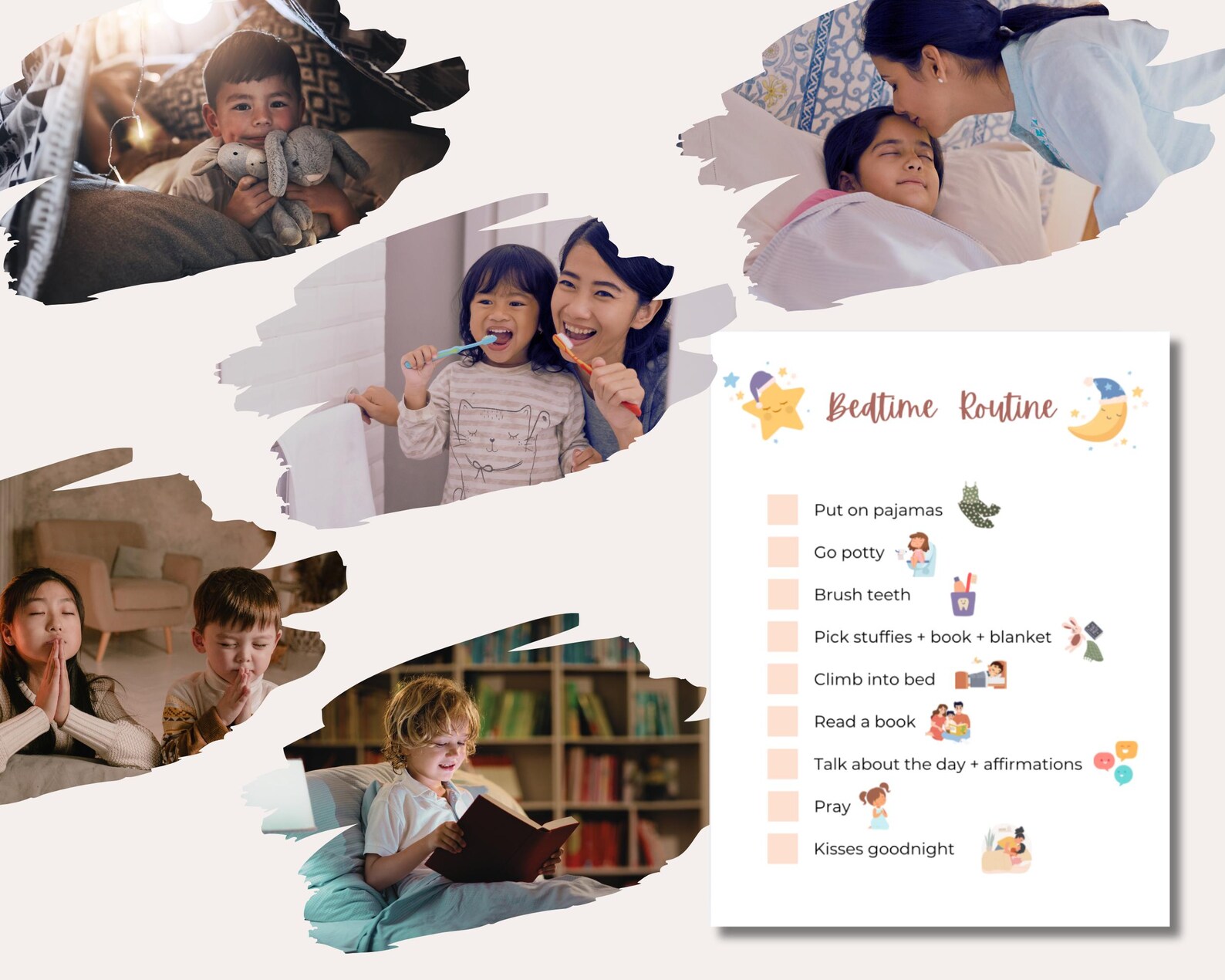 FREE PRINTABLE BEDTIME ROUTINE CHECKLIST FOR KIDS visual data 6