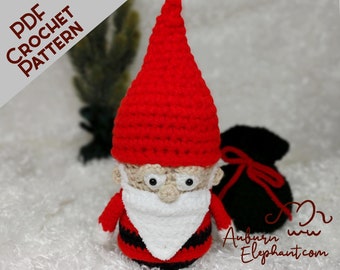 Santa the Gnome- CROCHET PATTERN-PDF Only-Handmade Gifts and Decor