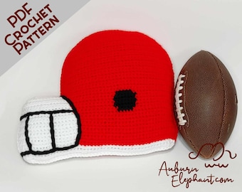 Football Helmet Pillow- CROCHET PATTERN-PDF Only-Handmade Sports Decor