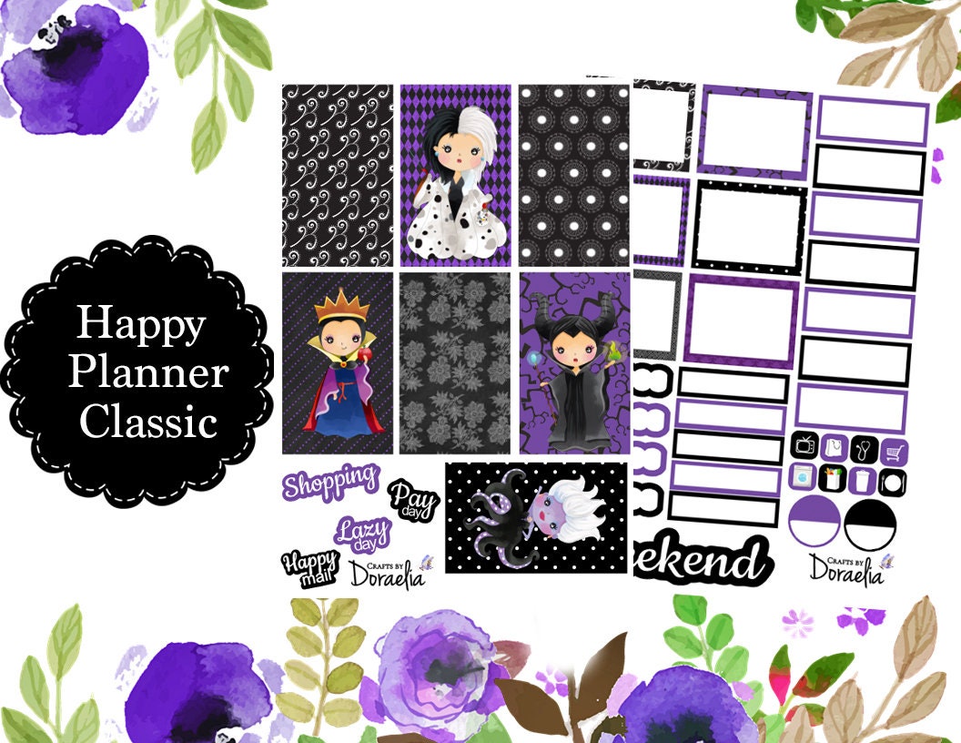 Happy Planner Classic Villains Planner Sticker Kit Etsy