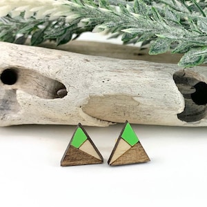 Wood Stud Earrings/ Wood Post Earrings/ Minimalist Wood Earrings/ Stud Earrings/ Sustainable Wood Jewelry/ Geometric Stud/ Hypoallergenic
