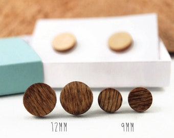 Wood Stud Earrings/ Wood Post Earrings/ Minimalist Wood Earrings/ Stud Earrings/ Sustainable Wood Jewelry/ Geometric Stud/ Hypoallergenic