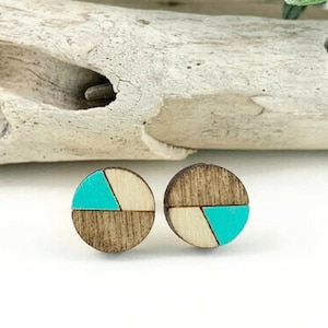 Wood Stud Earrings/ Wood Post Earrings/ Minimalist Wood Earrings/ Stud Earrings/ Sustainable Wood Jewelry/ Geometric Stud/ Hypoallergenic