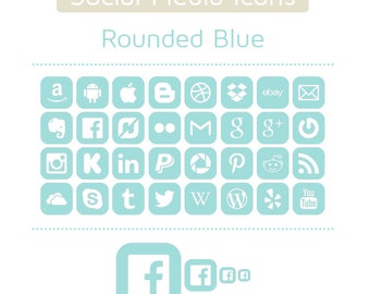 Blue Social Media Icons