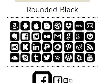 Black Wedding Social Media Icons