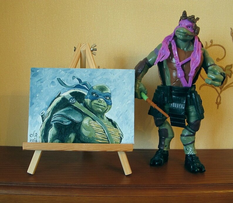 Leonardo Teenage Mutant Ninja Turtles. Original oil painting Etsy
