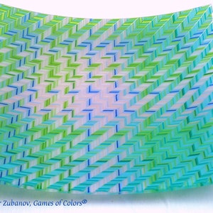 A decorative fused glass plate &quot;Blue Stitches&quot;; square plate; art glass; decorative plate; glass tray; diagonal chevrons