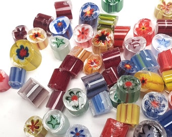 Murrini assortment, COE96; for fusing, lampwork, glass blowing.