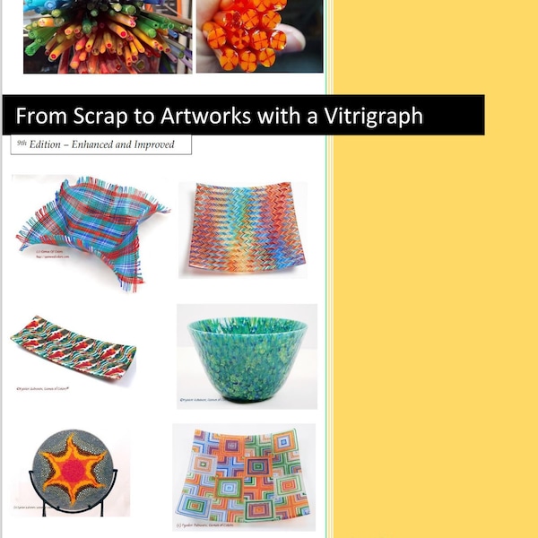 e-Book: "From scrap to Artworks with a vitrigraph", 9-th Edition | murrine tutorial | fused glass | advanced skills