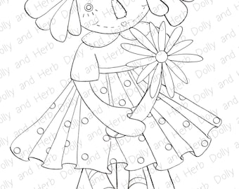 Dolly and Herb Digi Stamp , Colouring Page , Card Making ,  Raggedy Ann and Andy Duo , Colouring , Card Making , Digital colouring