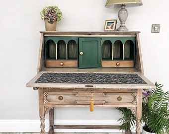 Antique Style Console Table Wooden Bureau Vintage Secretary Chic