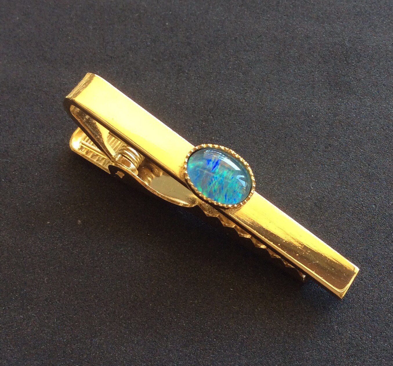 Natural Australian Triplet Opal Mens Tie Clip Gold Plated Etsy