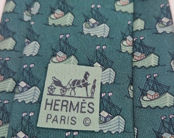 Tie Hermès fishing boats