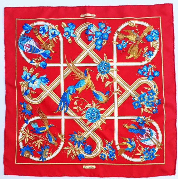 HERMES Scarf MINT CONDITION Caraîbes Pocket scar