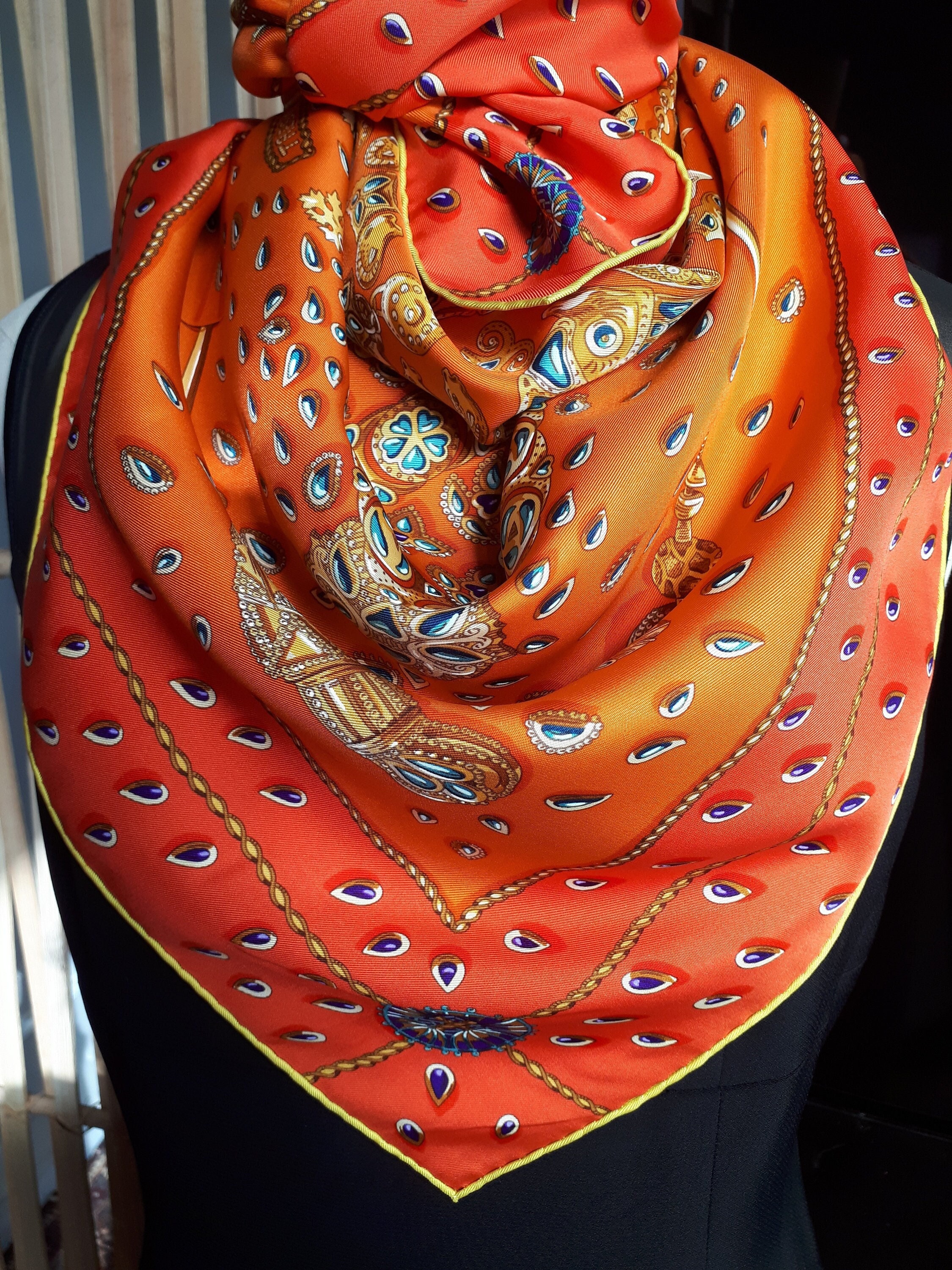 orange hermes scarf