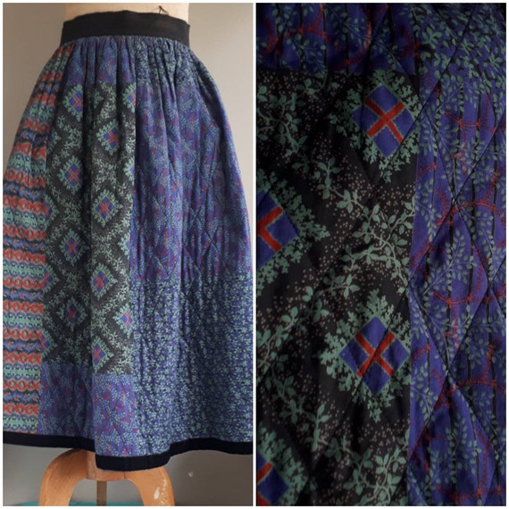 Souleiado skirt Provencal creation 80s quilted pat