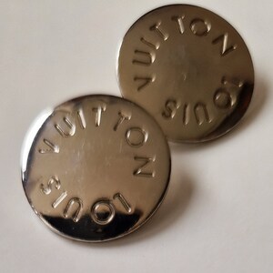Louis Vuitton Cufflinks Button Sterling Silver Accessories USED