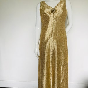 Gold 1950s 1960s sparkling evening dress Uk size 10 12 image 2