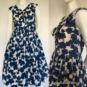 Printed cotton 1950s dress Uk size 12