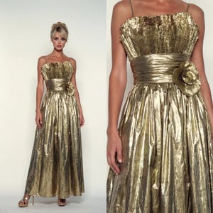 gold foil slip dress ELVIRA Gold Slip Dress