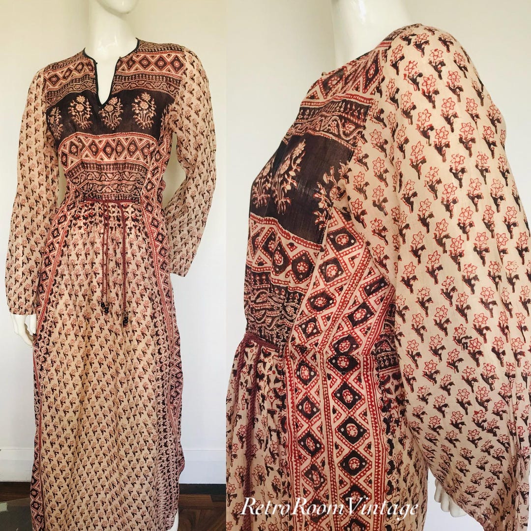 1970s Deadstock Indian Block Print Dress main image 0