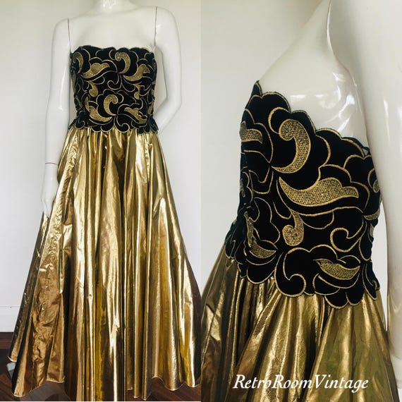 Black and gold long dress uk sale