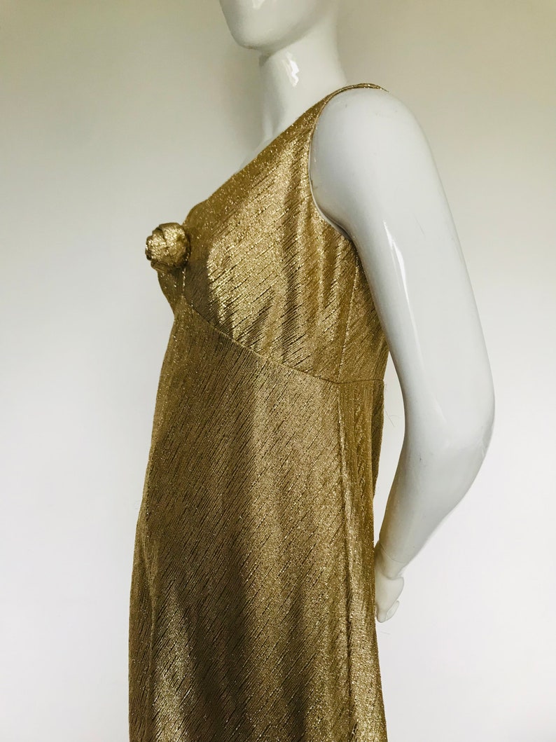 Gold 1950s 1960s sparkling evening dress Uk size 10 12 image 4