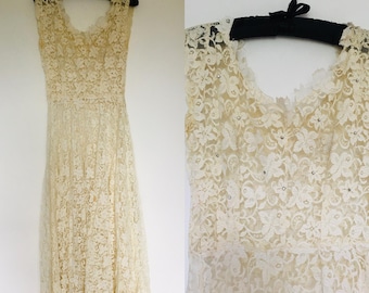 1930s lace dress gown dress Uk size 8