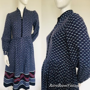 Liberty print cotton 1970s 80s  day dress Uk size 10