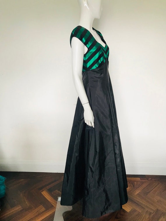 CACHE vintage 1990s evening dress, Bodycon black beaded racer back sheath slip dress, backless cocktail party dress