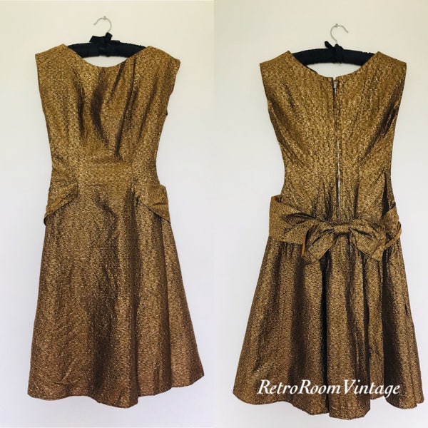 Glam 1950s metallic dress Uk size 6