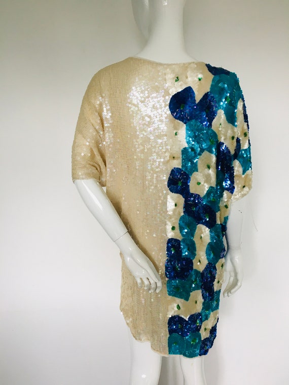 1980s sequin oversized slouch dress Uk size 14 - image 7