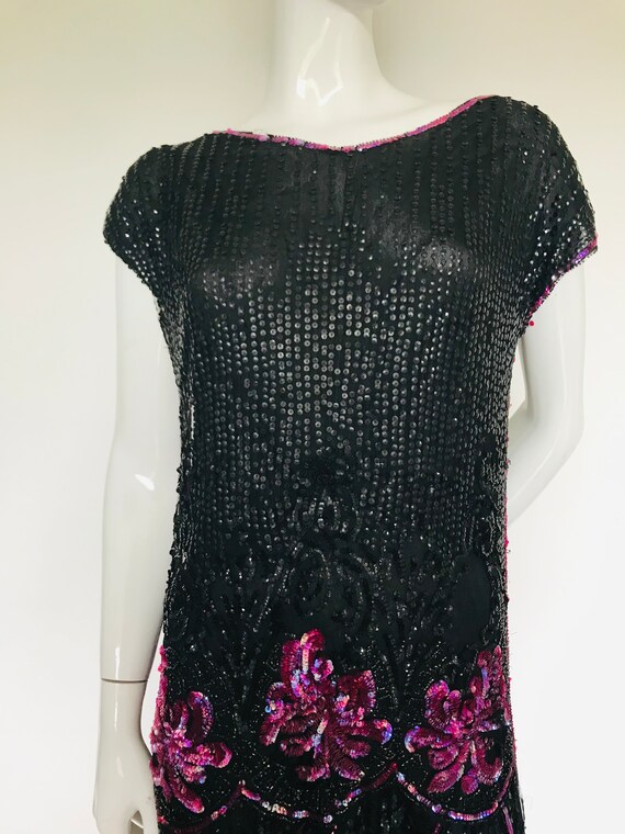 Rare original 1920s sequin Art Deco flapper dress - image 3