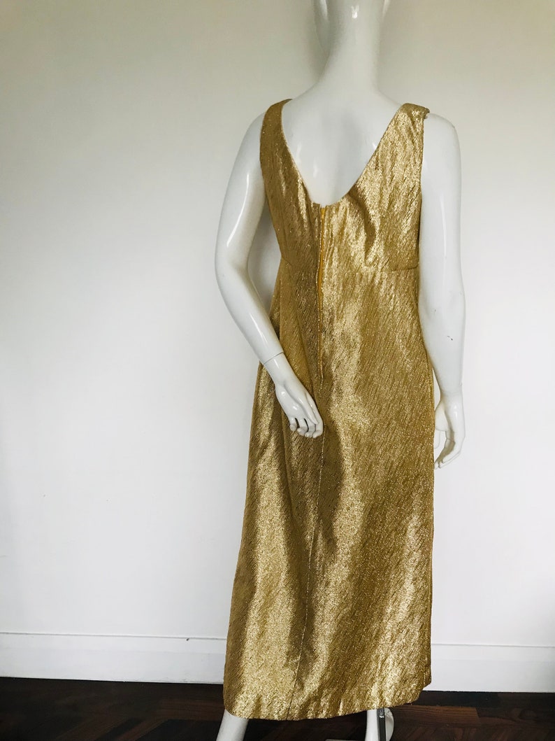 Gold 1950s 1960s sparkling evening dress Uk size 10 12 image 7