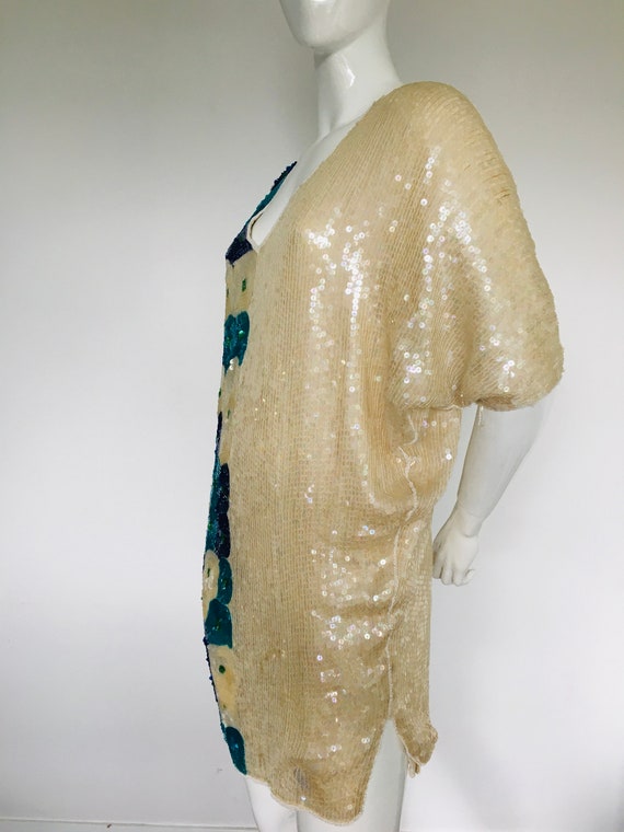 1980s sequin oversized slouch dress Uk size 14 - image 4