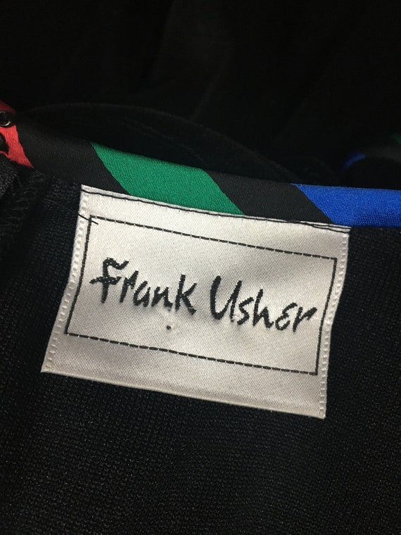 1980s velvet multi colour Frank Usher dress Uk si… - image 10