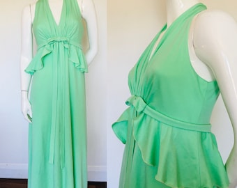 Sleek 1970s mint green dress Uk size 8